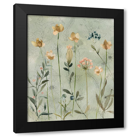 Botanical Sketchbook Black Modern Wood Framed Art Print with Double Matting by Finn, Livi