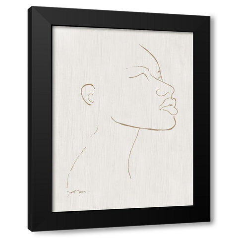 Portrait Sketch I Black Modern Wood Framed Art Print with Double Matting by Tava Studios