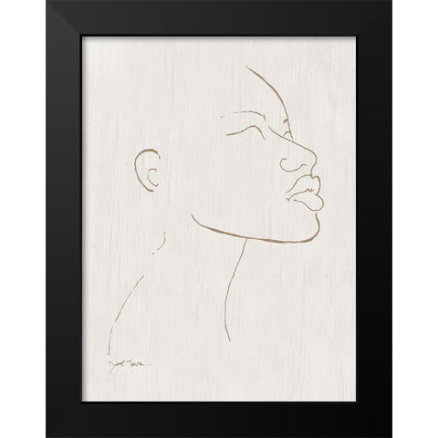 Portrait Sketch I Black Modern Wood Framed Art Print by Tava Studios