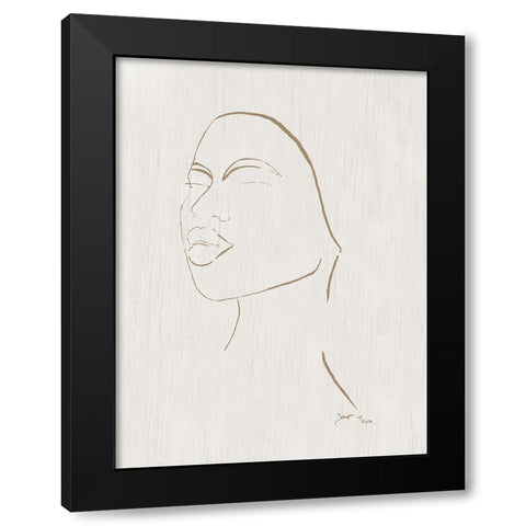 Portrait Sketch II Black Modern Wood Framed Art Print with Double Matting by Tava Studios
