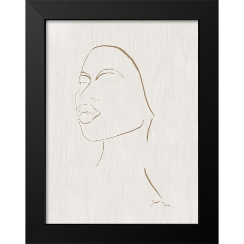 Portrait Sketch II Black Modern Wood Framed Art Print by Tava Studios