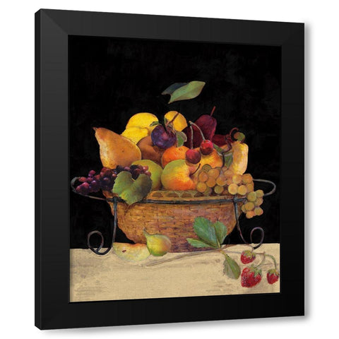 Fruit Basket II Black Modern Wood Framed Art Print with Double Matting by Olson, Charlene