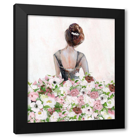 Floral Contemplation I Black Modern Wood Framed Art Print by Tava Studios