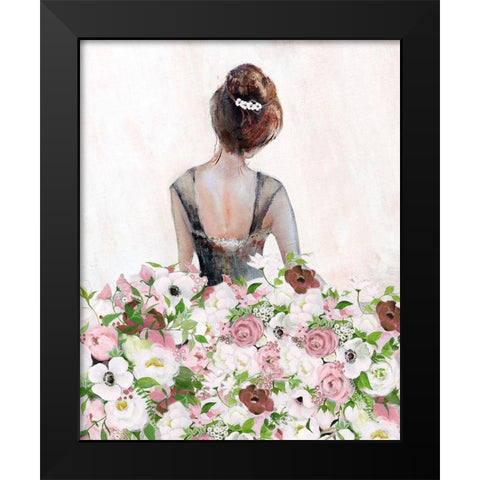 Floral Contemplation I Black Modern Wood Framed Art Print by Tava Studios