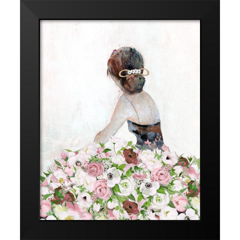 Floral Contemplation II Black Modern Wood Framed Art Print by Tava Studios