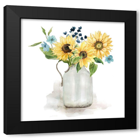 Sunflower Day I Black Modern Wood Framed Art Print with Double Matting by Finn, Livi