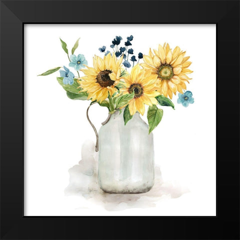 Sunflower Day I Black Modern Wood Framed Art Print by Finn, Livi