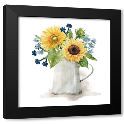 Sunflower Day II Black Modern Wood Framed Art Print with Double Matting by Finn, Livi