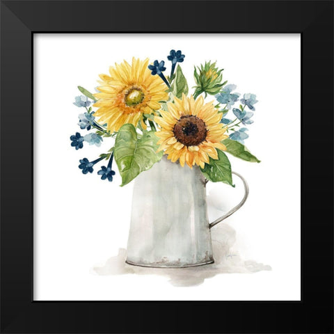 Sunflower Day II Black Modern Wood Framed Art Print by Finn, Livi