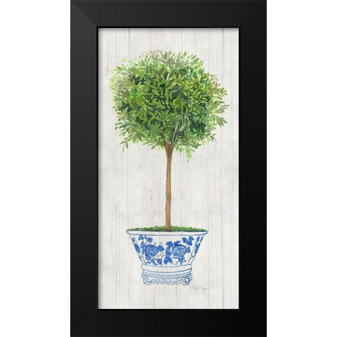 Thyme Topiary Black Modern Wood Framed Art Print by Tava Studios
