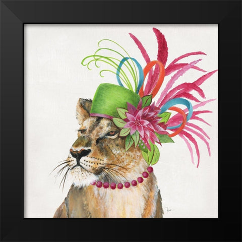 Royale Lion Black Modern Wood Framed Art Print by Tava Studios