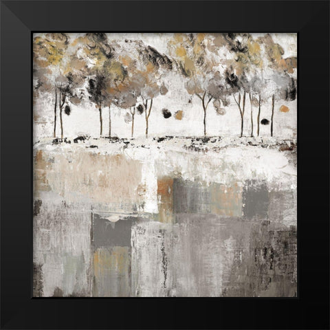 Tree Panorama Black Modern Wood Framed Art Print by Tava Studios