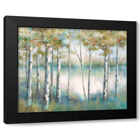 Aspen Lake Black Modern Wood Framed Art Print by Nan