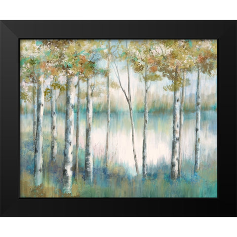 Aspen Lake Black Modern Wood Framed Art Print by Nan