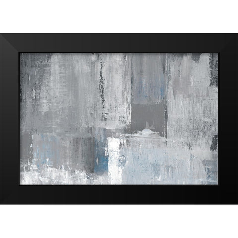 Tranquil Blues Black Modern Wood Framed Art Print by Tava Studios