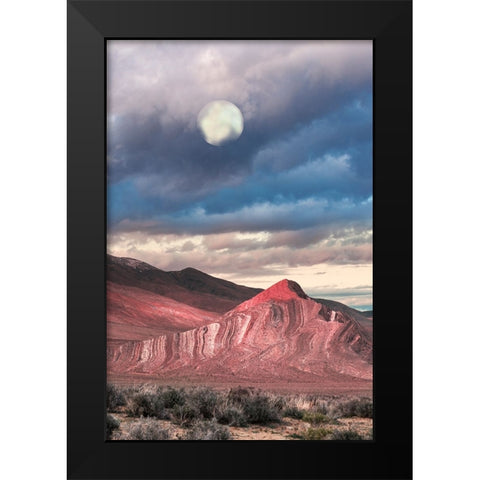 Last Light On Striped Butte Black Modern Wood Framed Art Print by Delimont, Danita