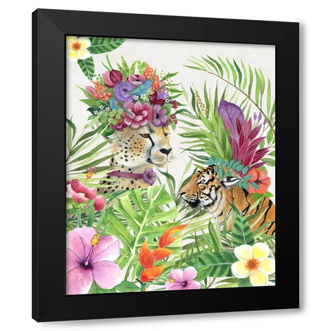Jungle Royale I Black Modern Wood Framed Art Print by Tava Studios