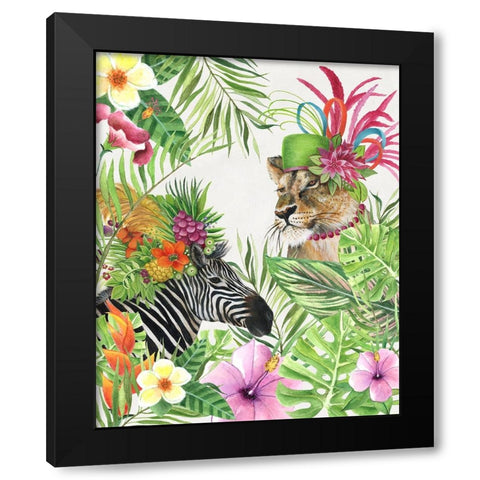 Jungle Royale II Black Modern Wood Framed Art Print with Double Matting by Tava Studios