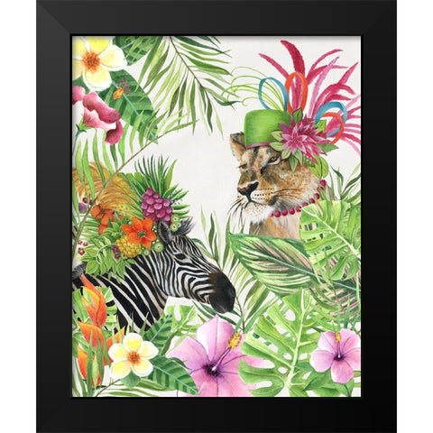 Jungle Royale II Black Modern Wood Framed Art Print by Tava Studios