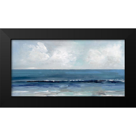 Blue Seas Black Modern Wood Framed Art Print by Swatland, Sally