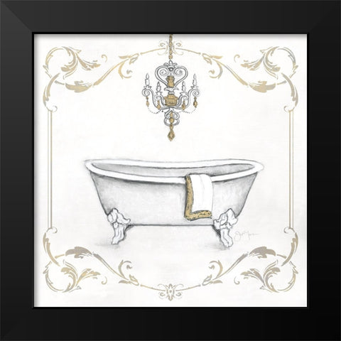 Fancy Tub Black Modern Wood Framed Art Print by Tava Studios