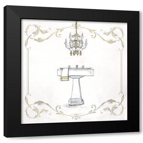 Fancy Sink Black Modern Wood Framed Art Print by Tava Studios