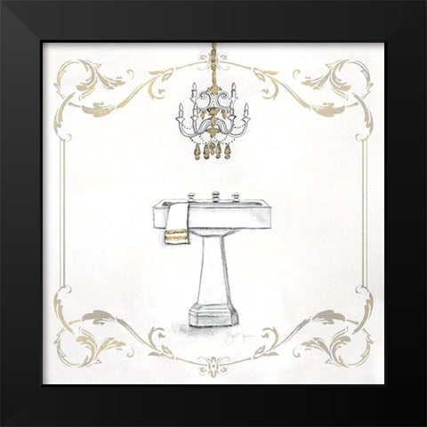 Fancy Sink Black Modern Wood Framed Art Print by Tava Studios