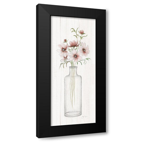 Pretty Pink I Black Modern Wood Framed Art Print by Tava Studios