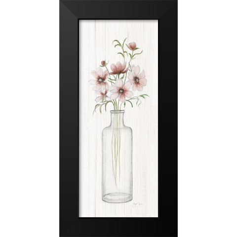Pretty Pink I Black Modern Wood Framed Art Print by Tava Studios