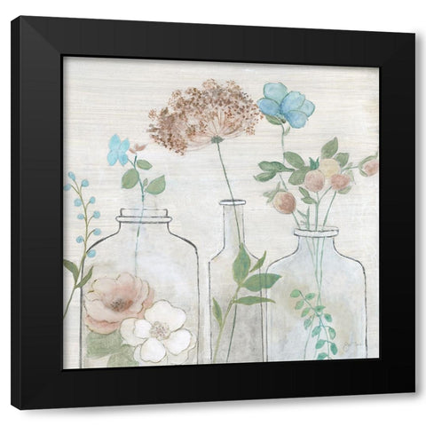 Spring Gathering II Black Modern Wood Framed Art Print with Double Matting by Tava Studios