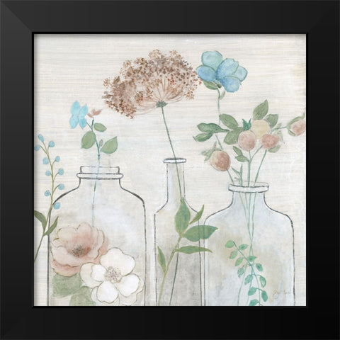 Spring Gathering II Black Modern Wood Framed Art Print by Tava Studios