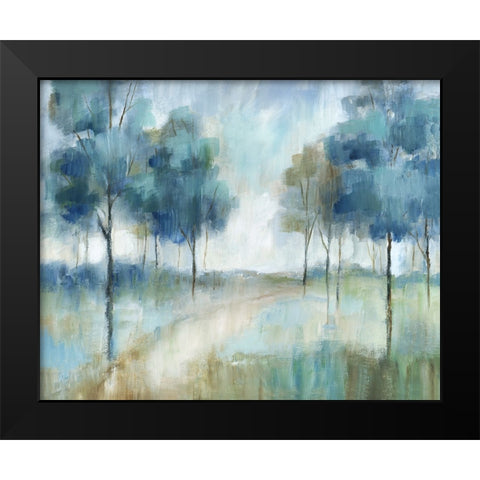 A Walk In The Park Black Modern Wood Framed Art Print by Nan