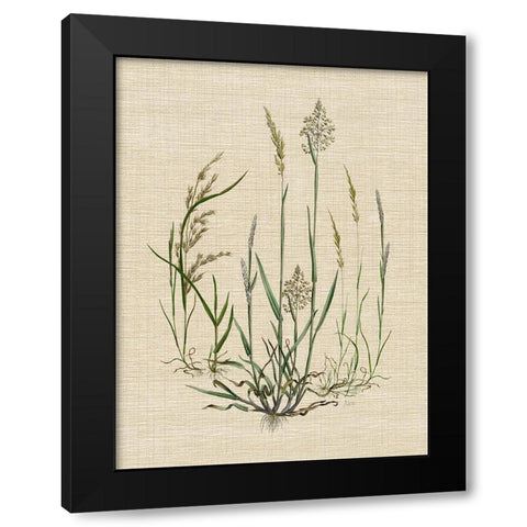 Linen Grasses I Black Modern Wood Framed Art Print with Double Matting by Nan