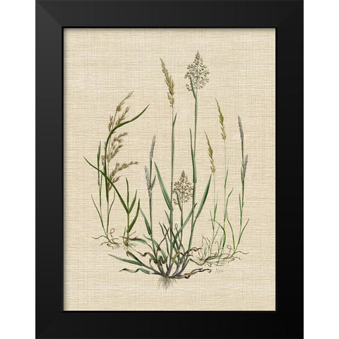 Linen Grasses I Black Modern Wood Framed Art Print by Nan