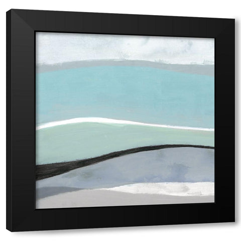 Tidal Current I Black Modern Wood Framed Art Print by Tava Studios