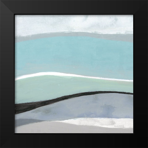 Tidal Current I Black Modern Wood Framed Art Print by Tava Studios