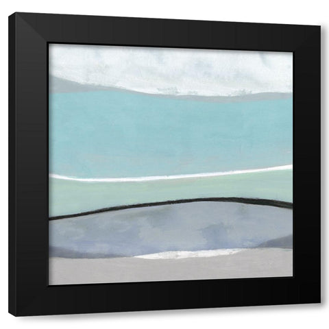 Tidal Current III Black Modern Wood Framed Art Print with Double Matting by Tava Studios