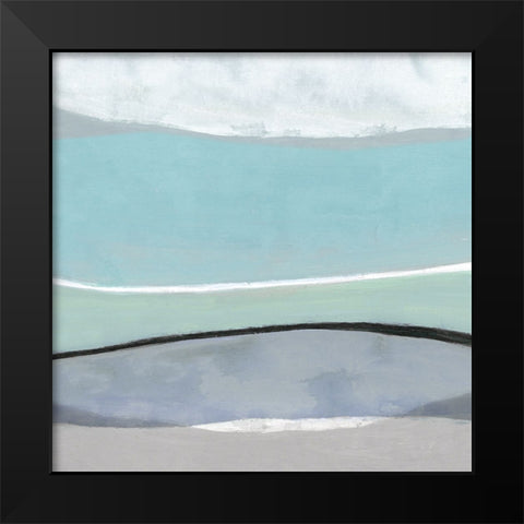 Tidal Current III Black Modern Wood Framed Art Print by Tava Studios