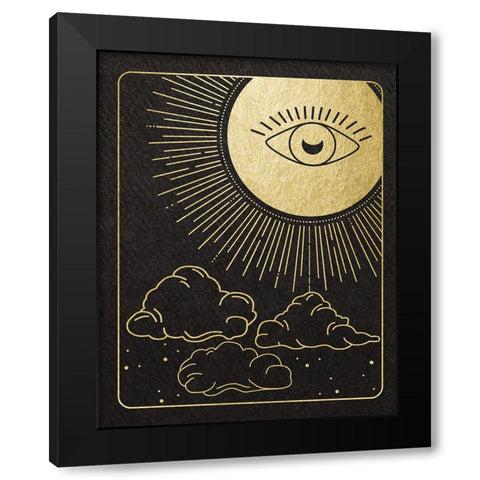 Celestial Eye Black Modern Wood Framed Art Print with Double Matting by Santiago, Daniela