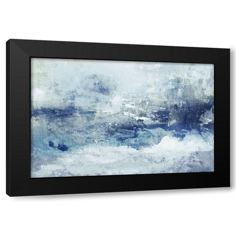 Blue Cloudscape Black Modern Wood Framed Art Print by Tava Studios