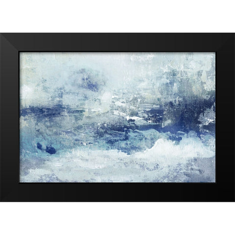 Blue Cloudscape Black Modern Wood Framed Art Print by Tava Studios