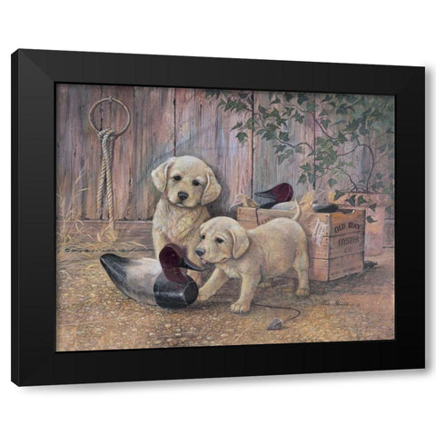 Grandpas Decoys Black Modern Wood Framed Art Print by Manning, Ruane