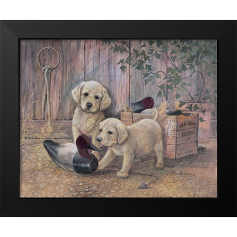 Grandpas Decoys Black Modern Wood Framed Art Print by Manning, Ruane