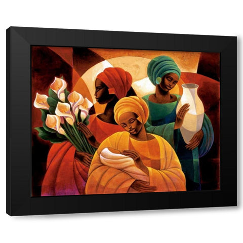 Caress Black Modern Wood Framed Art Print by Mallett, Keith