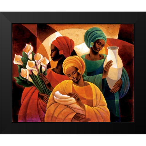 Caress Black Modern Wood Framed Art Print by Mallett, Keith
