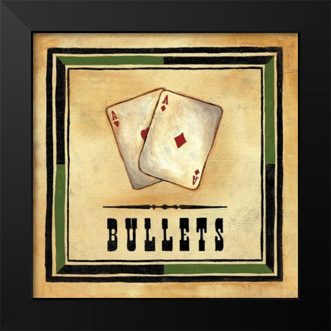 Bullets Black Modern Wood Framed Art Print by Anderson-Tapp, Jocelyne