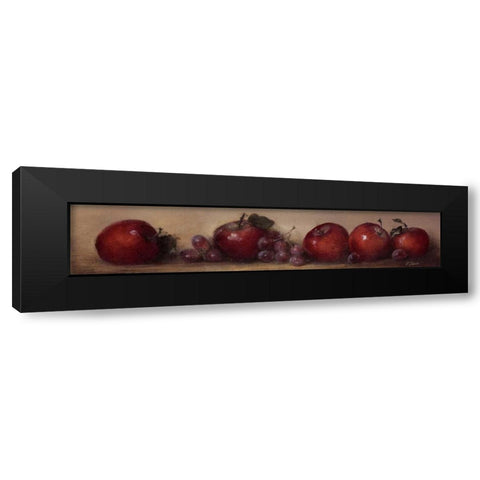 Apples and Grapes Black Modern Wood Framed Art Print with Double Matting by Levin, Judith