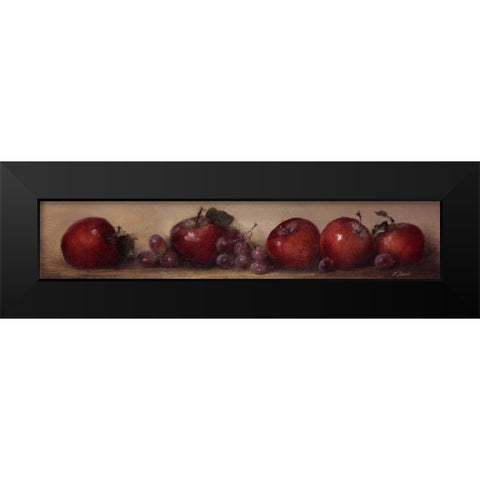 Apples and Grapes Black Modern Wood Framed Art Print by Levin, Judith
