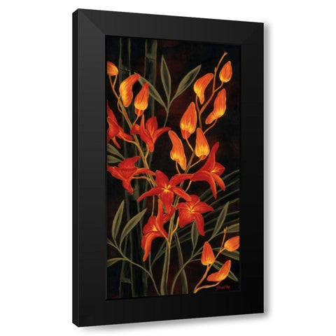 Tropical Glow Black Modern Wood Framed Art Print with Double Matting by St. Amant, Yvette