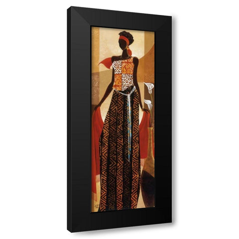 Malaika Black Modern Wood Framed Art Print with Double Matting by Mallett, Keith